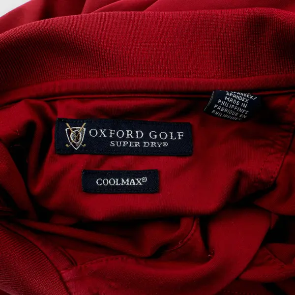 Oxford Golf Super Dry Coolmax Red Short Sleeve Polo Shirt Mens Size S