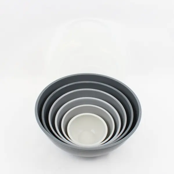 Unbranded Nesting Mixing Bowls Assortment with Lids Grey White