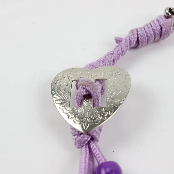 Lot of 2 Iridescent Shell-Look Stud Earrings & Purple Corded Heart Keychain