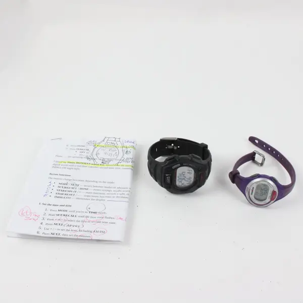 Lot of 2 Timex Ironman Men's T5K822 & Women's 855 Watches Pre-Owned Good