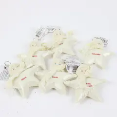 Lot of 6 Department 56 Snowbabies Personalized Christmas Star Ornaments