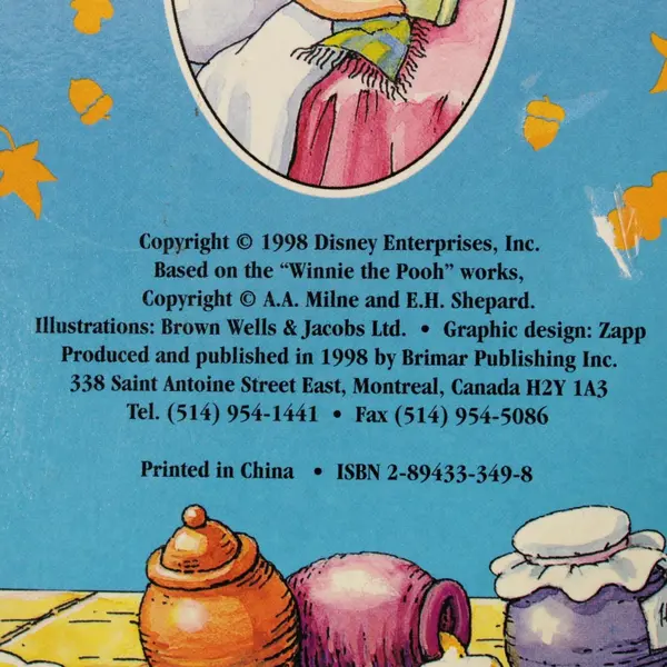 Walt Disney's Winnie the Pooh Piglet Has the Sniffles Children's Board Book 1998