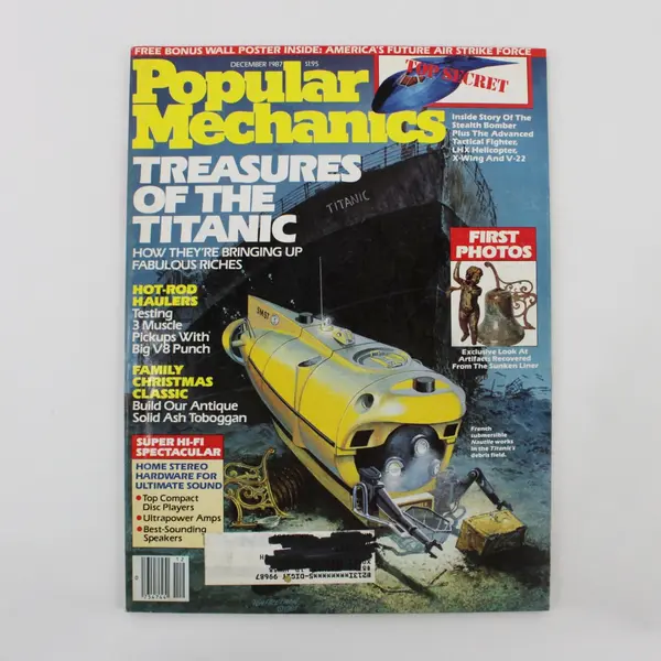 Popular Mechanics Magazine December 1987 Features Treasures of the Titanic Good