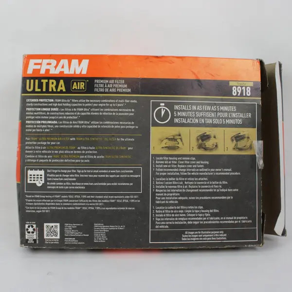 FRAM Ultra Premium Air Filter 8918 for Toyota Vehicles