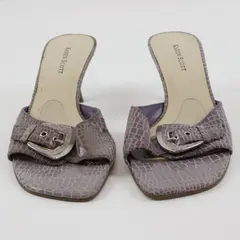 Karen Scott Women's Purple Faux Snakeskin Buckle Kitten Heel Shoes Size 9.5 