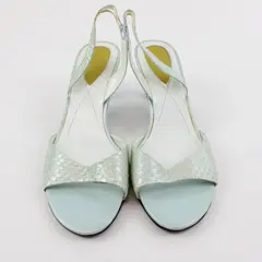 Liz Claiborne Flex Women's Silver Slingback Heeled Sandals Size 9.5