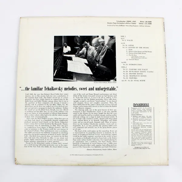 RCA Victor LSC 2688 Tchaikovsky Swan Lake Boston Pops Arthur Fiedler Stereo 12"