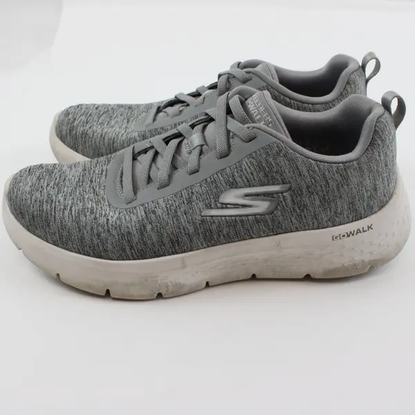 Skechers Women's GO WALK Flex Dazzling Smile Gray Lace-Up Walking Shoes Sz 7