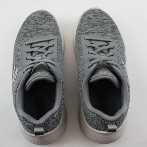 Skechers Women's GO WALK Flex Dazzling Smile Gray Lace-Up Walking Shoes Sz 7