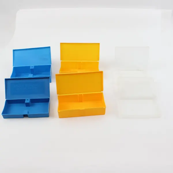 Lot of 6 Assorted Plastic Microscope Slide Storage Boxes Used Lab Storage