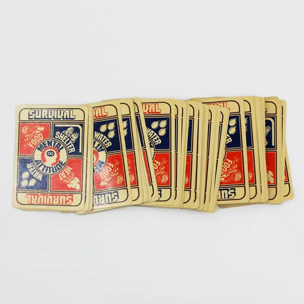 Mental Attitude Survival Playing Cards Deck Fire Water Shelter Food Themes