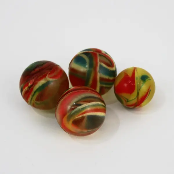 Lot of 8 Assorted Super Bouncy Rubber Balls Swirl Marbled Patterned