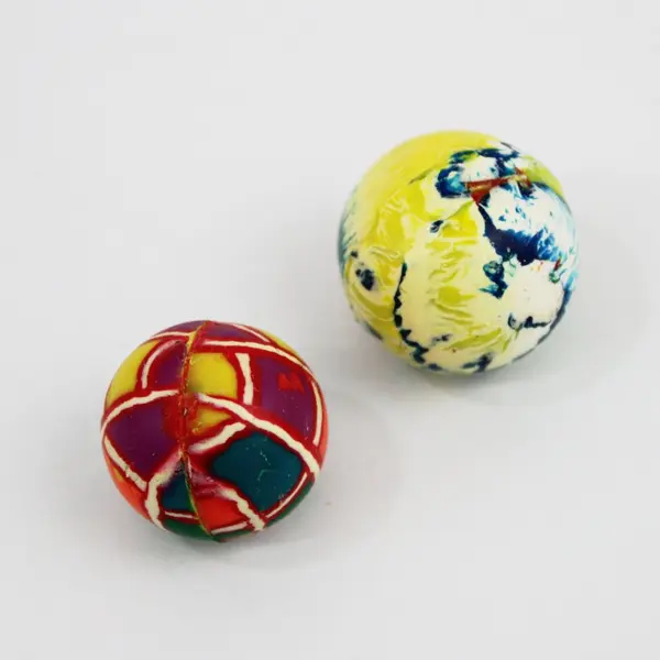 Lot of 8 Assorted Super Bouncy Rubber Balls Swirl Marbled Patterned