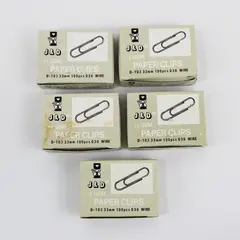 Lot of 5 J&D #1 GEM Paper Clip Boxes D-103 33mm Vintage Contents Uncounted