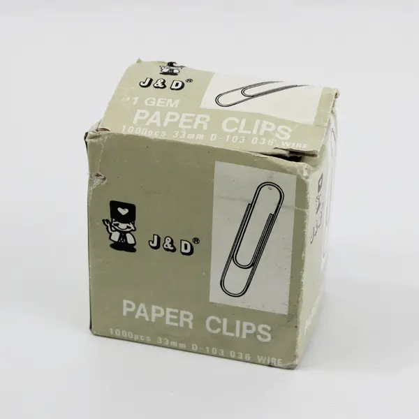 Lot of 5 J&D #1 GEM Paper Clip Boxes D-103 33mm Vintage Contents Uncounted