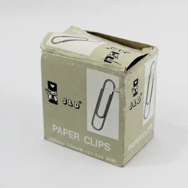 Lot of 5 J&D #1 GEM Paper Clip Boxes D-103 33mm Vintage Contents Uncounted