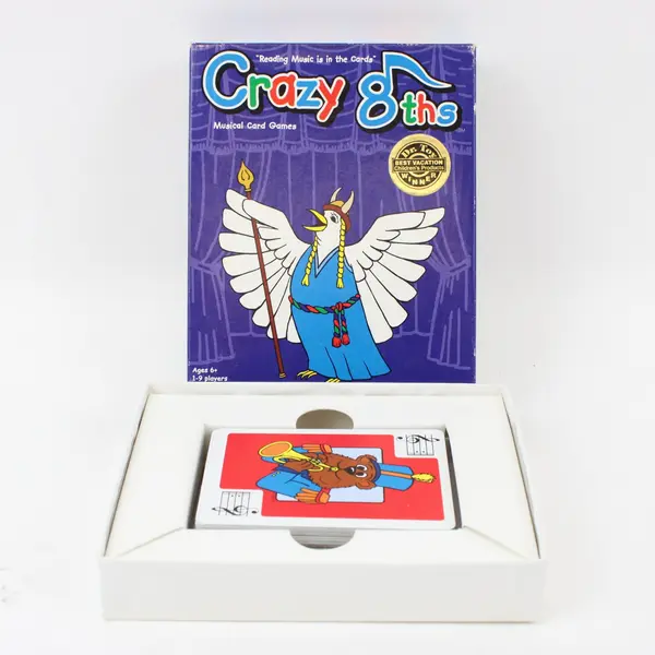 Crazy 8ths Musical Card Game TKDesigns Ages 6+ 1-9 Players