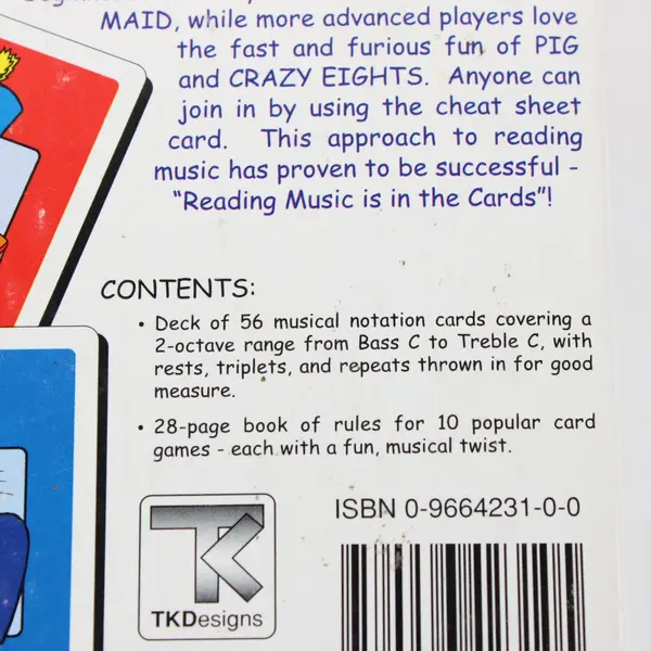 Crazy 8ths Musical Card Game TKDesigns Ages 6+ 1-9 Players