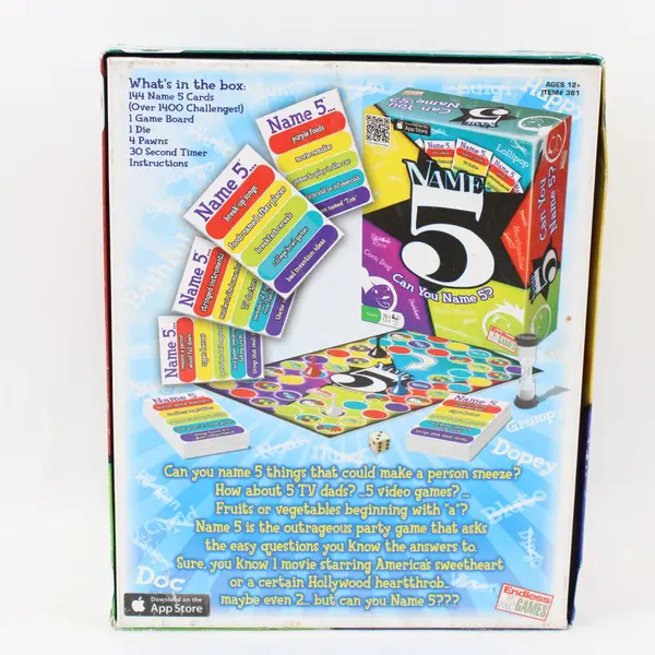 Endless Games Name 5 Lollipop Edition Family Party Board Game