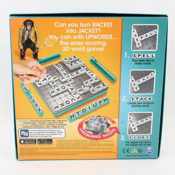 Spin Master Upwords Board Game Quick Stacking Word Game