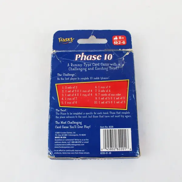 Fundex Phase 10 Card Game Rummy-Style Family Game #8220