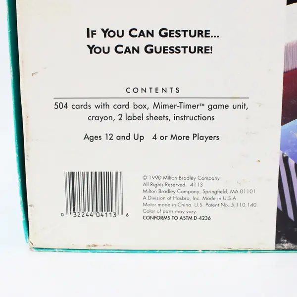 Milton Bradley Guesstures Split-Second Charades Party Game