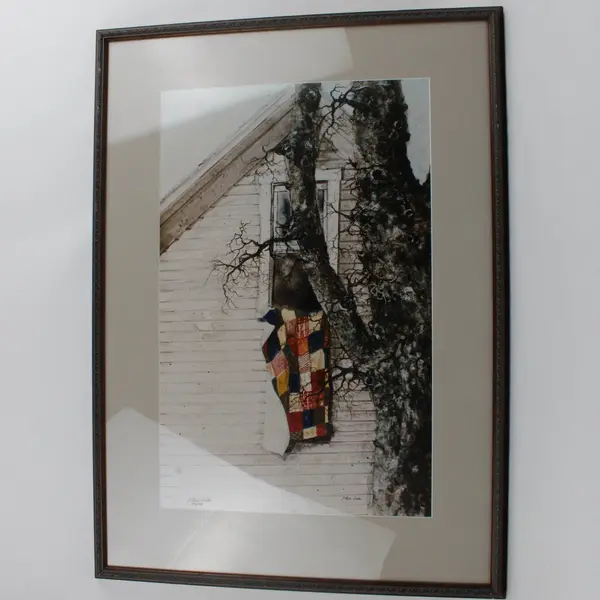 Steve Juda Framed Mixed Media Print Colorful Patchwork Quilt House