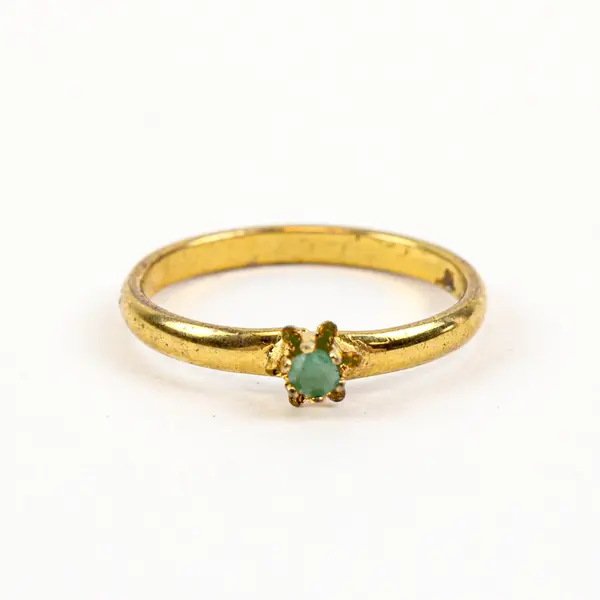 Lot of 3 Gem Rings Thin Band Gold Tone Fashion Jewelry Size 8 est.