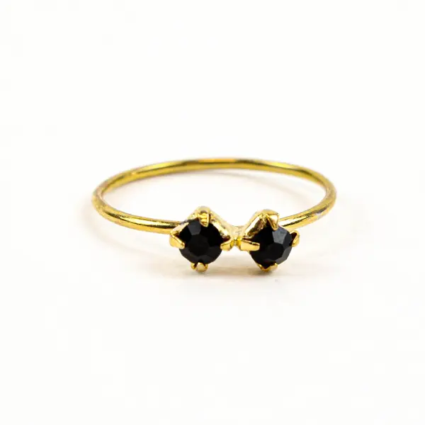 Lot of 3 Gem Rings Thin Band Gold Tone Fashion Jewelry Size 8 est.
