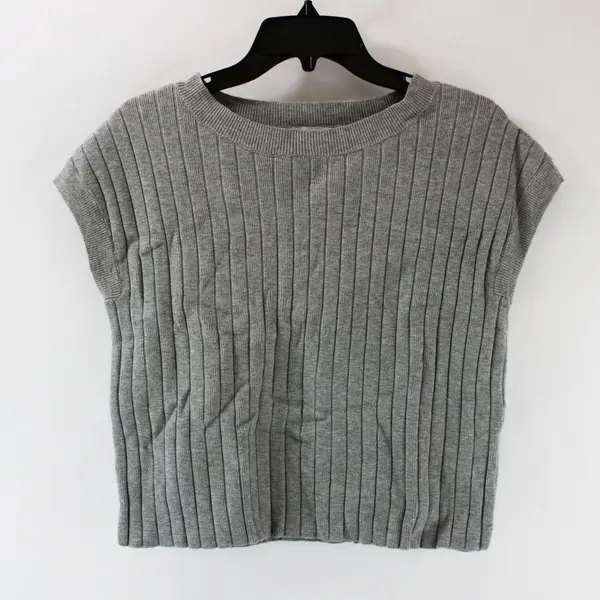 Sincerely Jules Women's Gray Crop Top XS Short Cap Sleeve