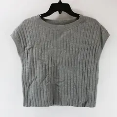 Sincerely Jules Women's Gray Crop Top XS Short Cap Sleeve
