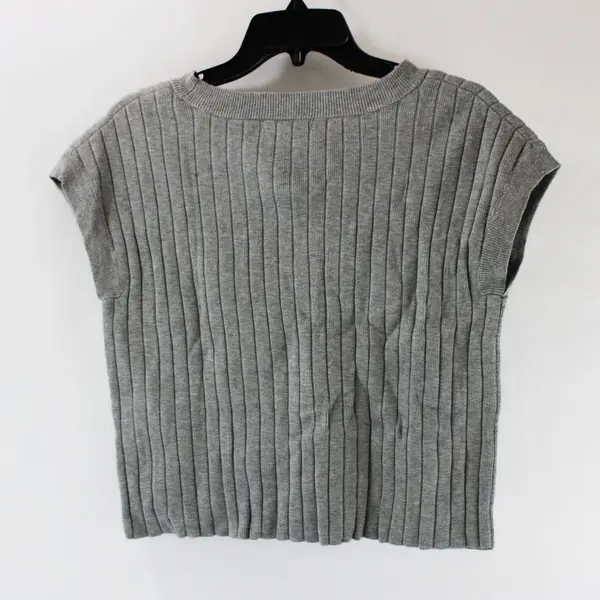 Sincerely Jules Women's Gray Crop Top XS Short Cap Sleeve