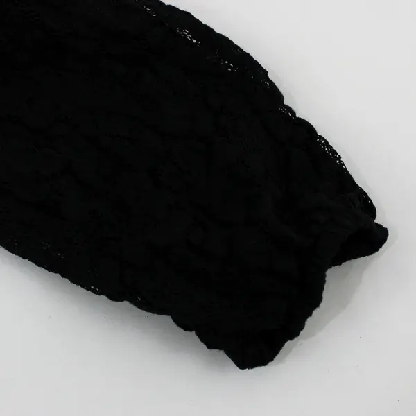 Love Fire Women's Black Lace Long Sleeve Crop Top Size L