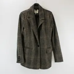 Bagatelle Collection Women's Houndstooth Blazer Small Black Beige