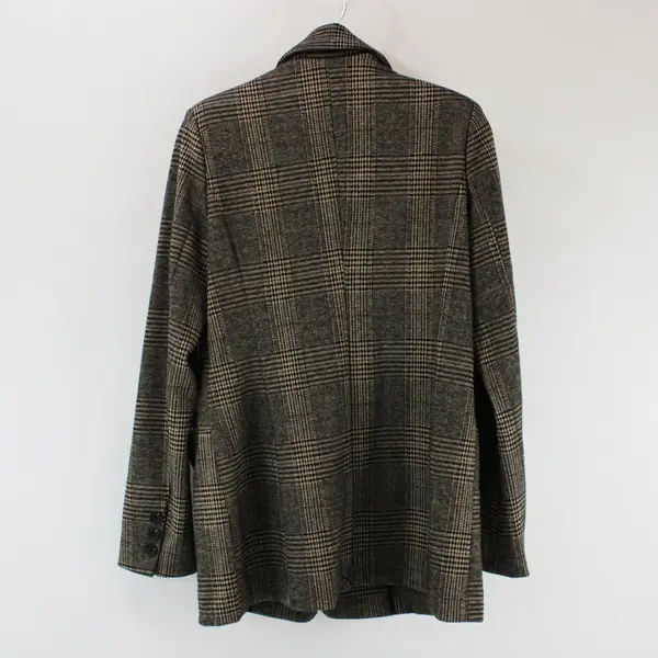 Bagatelle Collection Women's Houndstooth Blazer Small Black Beige