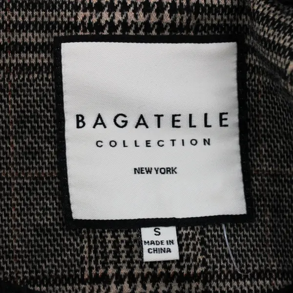 Bagatelle Collection Women's Houndstooth Blazer Small Black Beige