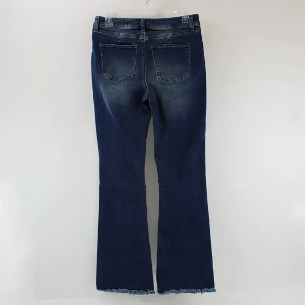 Rewash Juniors Size 7 Medium Wash Rough Hem Flare Jeans