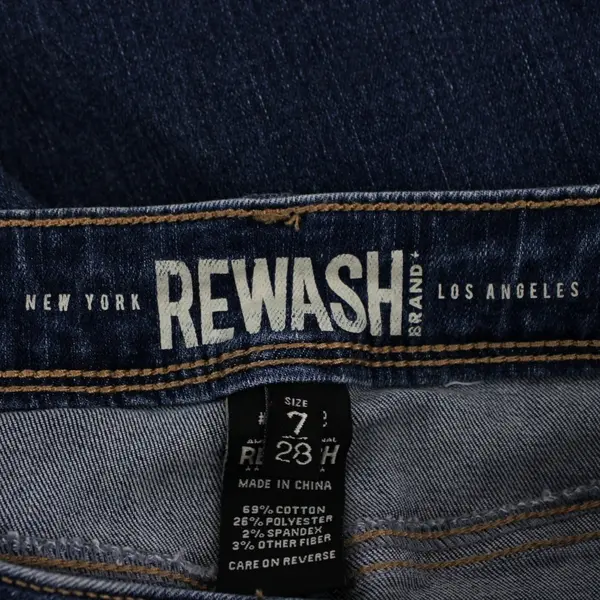Rewash Juniors Size 7 Medium Wash Rough Hem Flare Jeans