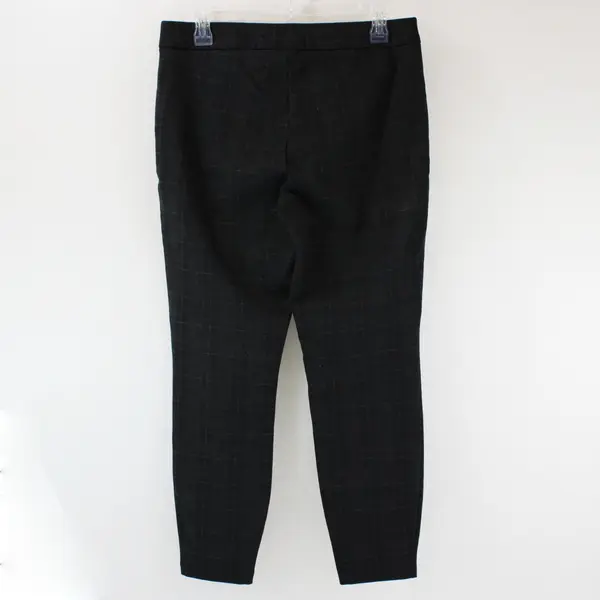 Nanette Lepore Women's Medium Black Plaid Pull-On Tapered Trousers