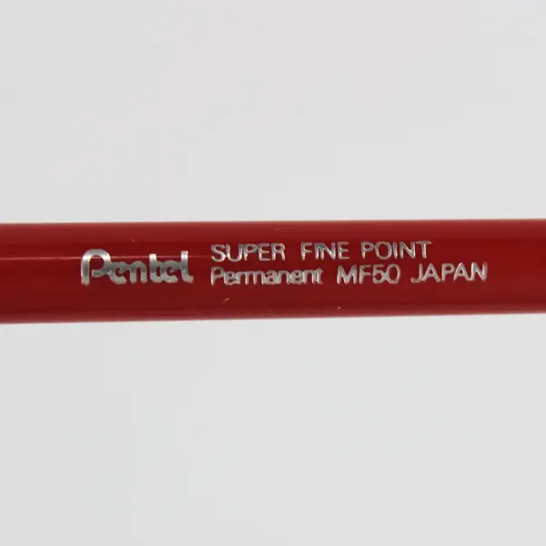 Vintage Pentel MF50 Permanent Super Fine Point Markers Red Pair of 2