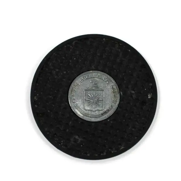 CIA Central Intelligence Agency Black Rubber Coaster Embossed Emblem