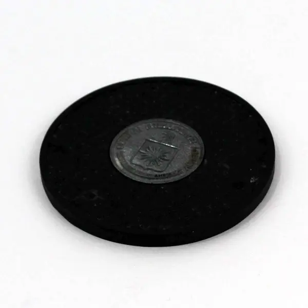 CIA Central Intelligence Agency Black Rubber Coaster Embossed Emblem