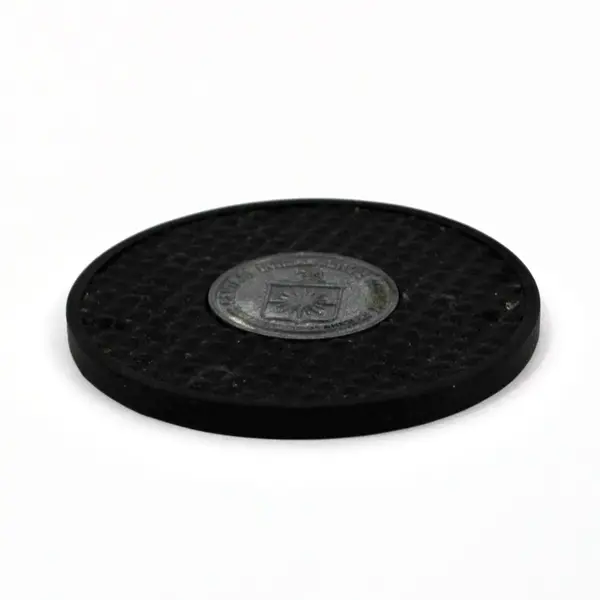 CIA Central Intelligence Agency Black Rubber Coaster Embossed Emblem