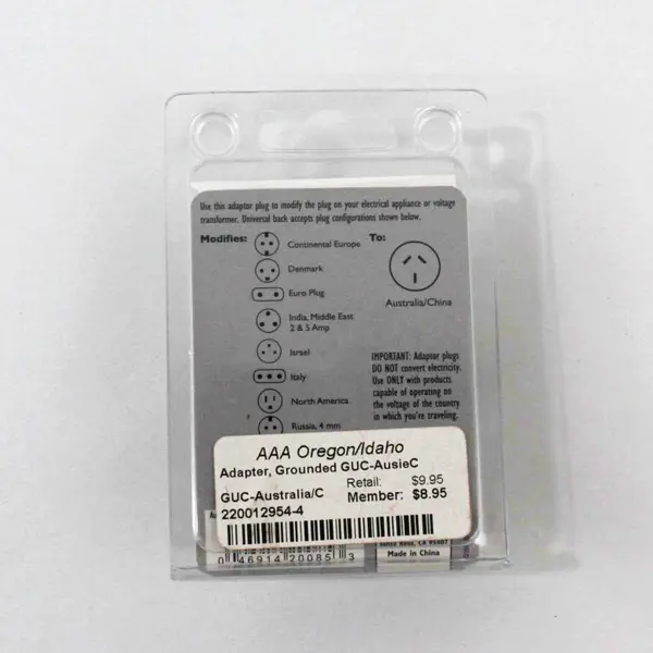 Voltage Valet GUC Grounded Adapter Plug Australia/China Travel