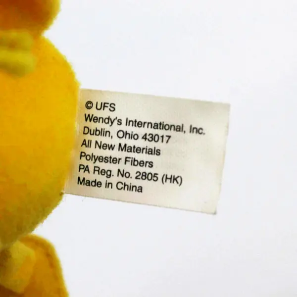 Wendy's Peanuts Woodstock Plush Toy Yellow Kids Meal Stuffed Animal 4"