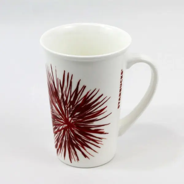 Starbucks 2014 Red Starburst Fireworks Ceramic Tall Coffee Mug 12 oz