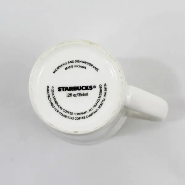 Starbucks 2014 Red Starburst Fireworks Ceramic Tall Coffee Mug 12 oz
