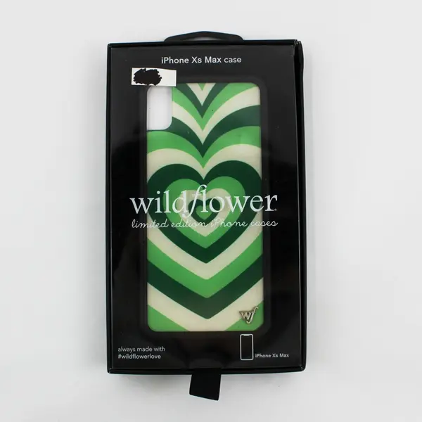 Wildflower Limited Edition iPhone XS Max Phone Case Latte Love Green Heart