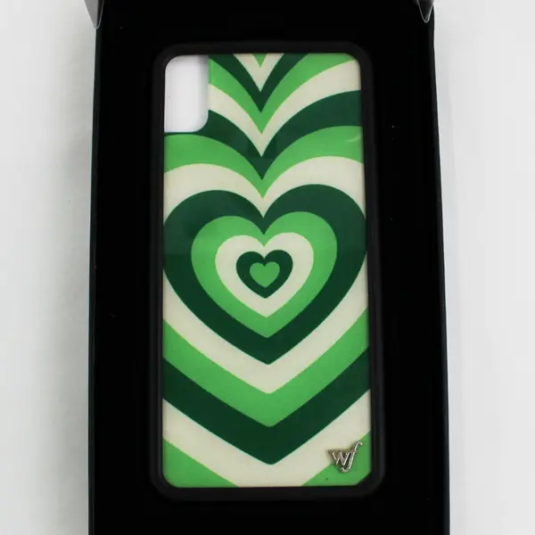 Wildflower Limited Edition iPhone XS Max Phone Case Latte Love Green Heart