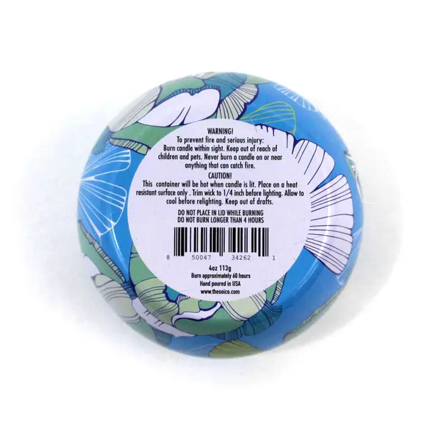 Aqua De Soi Tropical Breeze 4oz Hand Poured Soy Candle Yuzu Tigerlily Tin